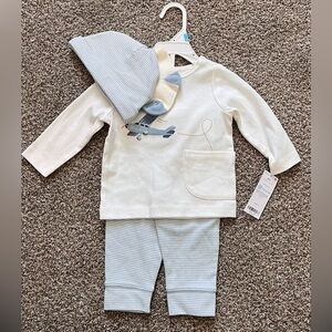 Carter's White Plane Baby Outfit